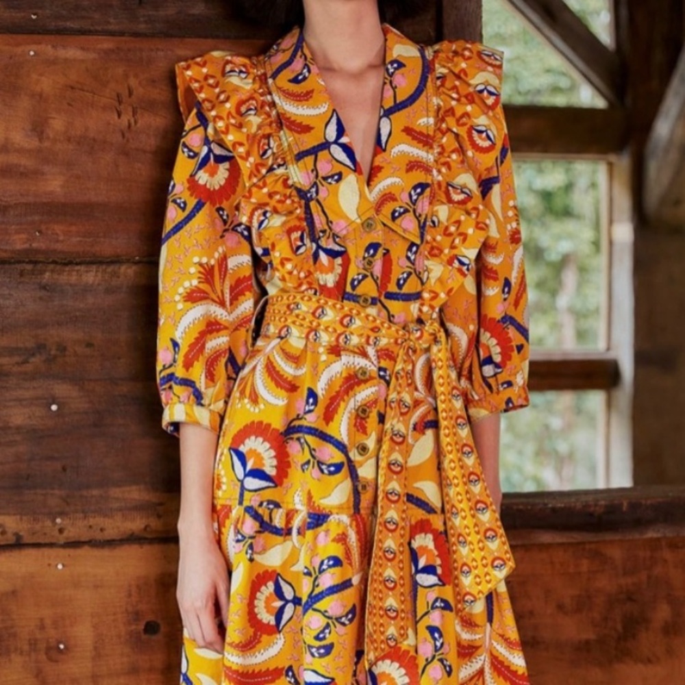 Farm Rio Palms Party Floral Dress